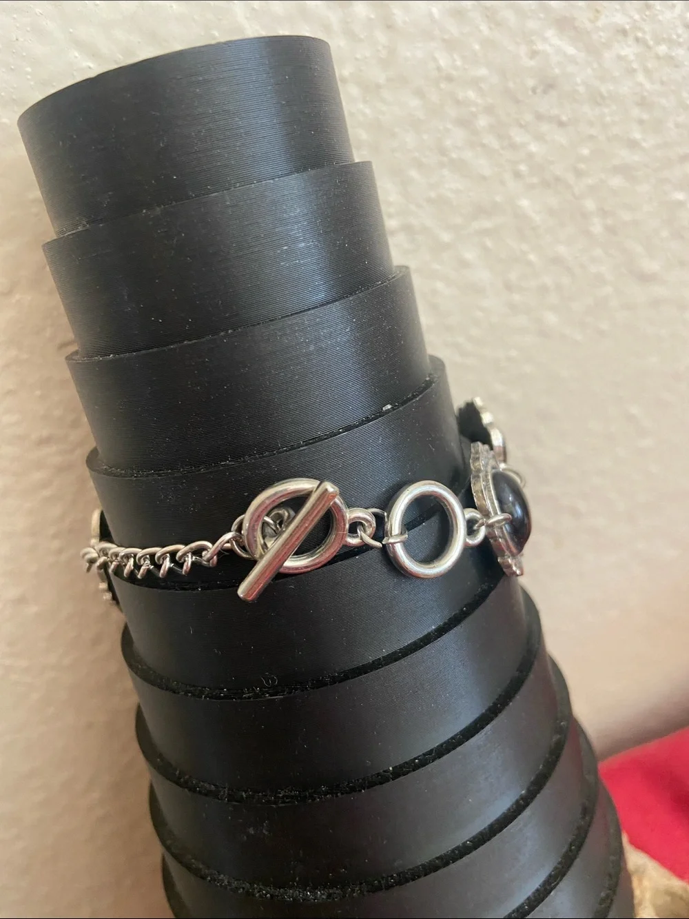 5/$10❤️❤️❤️NEW Gothic Style Black Resin Cabochons Bracelet